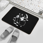 Cat Riding Grim Reaper  Anti-Trip Bath Mat