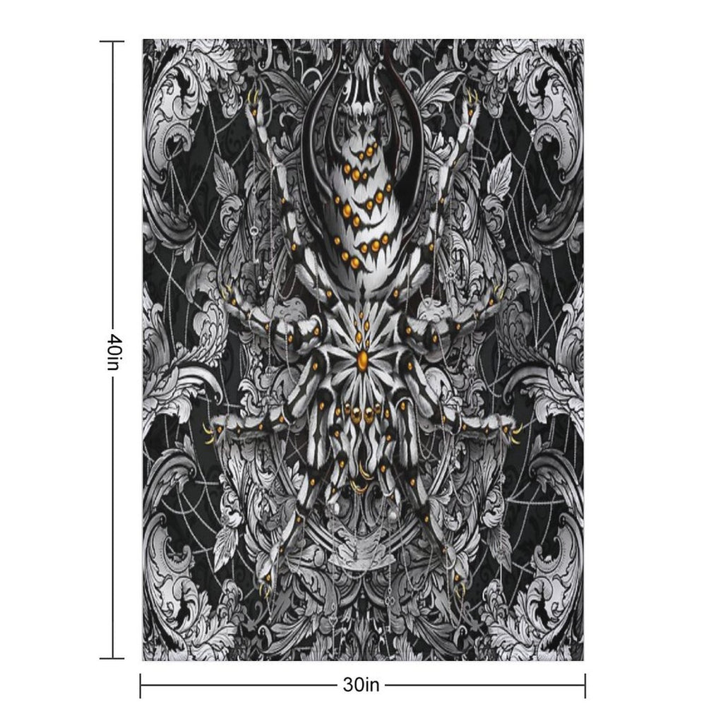 Spider Silver Black Eco-conscious Throw Blanket