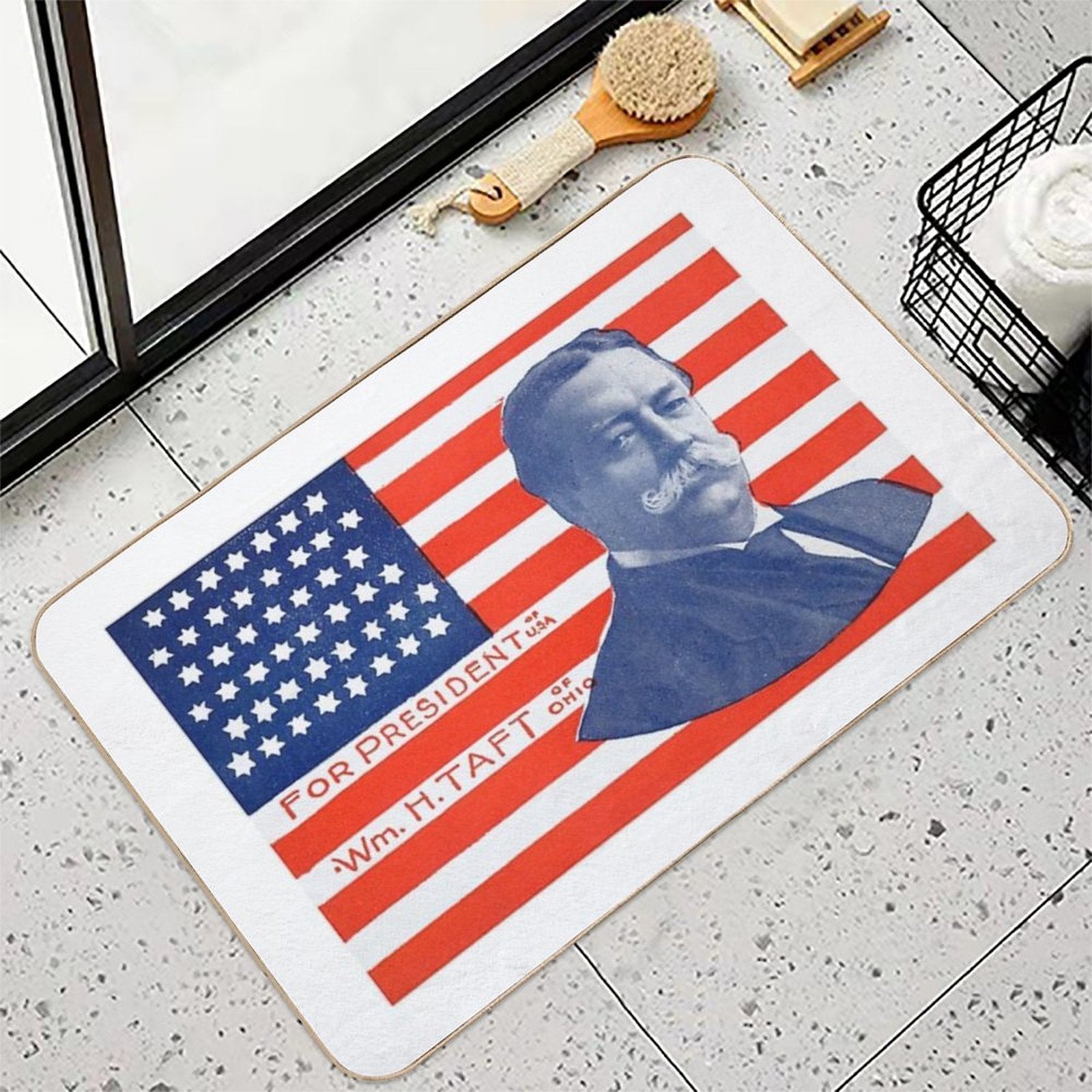 1909 William Taft for President  Fade-Resistant Bath Mat