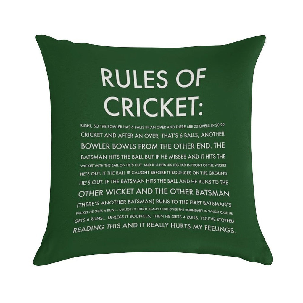 Rules of Cricket - Funny Soft Washable Throw Pillow