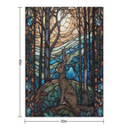 Stained Glass Hare And Moonbeams Eco-conscious Throw Blanket