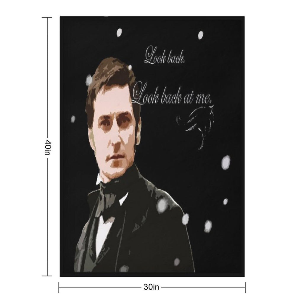 North And South Quote_Mr Thornton_ Look Back at Me. Travel-friendly Throw Blanket