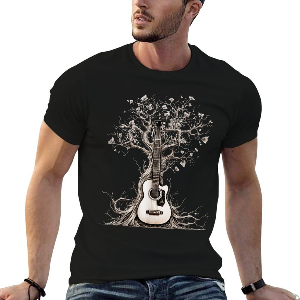 Acoustic Guitar Tree Of Life Nature Of Music Guitarist Comfortable T-Shirt