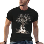 Acoustic Guitar Tree Of Life Nature Of Music Guitarist Comfortable T-Shirt