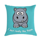 I Just Really Like Hippos Soft Anti-Pilling Throw Pillow