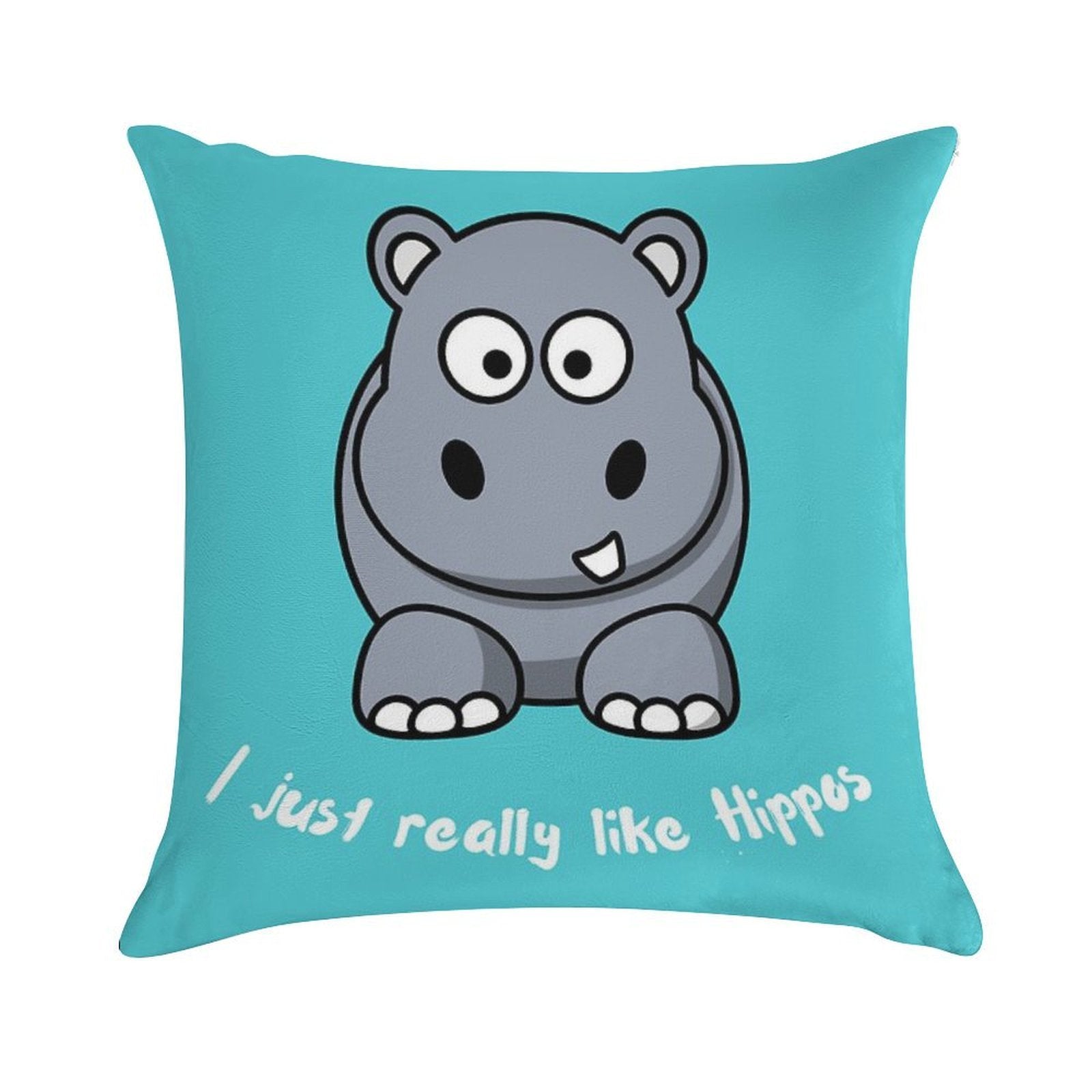 I Just Really Like Hippos Soft Anti-Pilling Throw Pillow