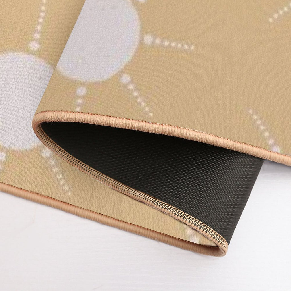 Pretty Polka Dots Sun Pattern Boho Aesthetic In Muted Colors Honey Yellow  Easy To Clean Bath Mat