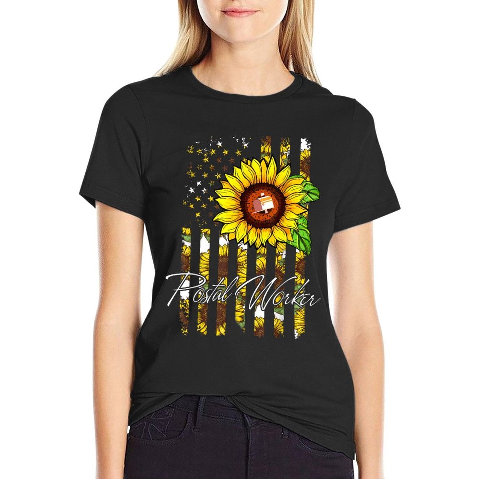 Postal Worker Sunflower Funny Gifts  Breathable T-Shirt