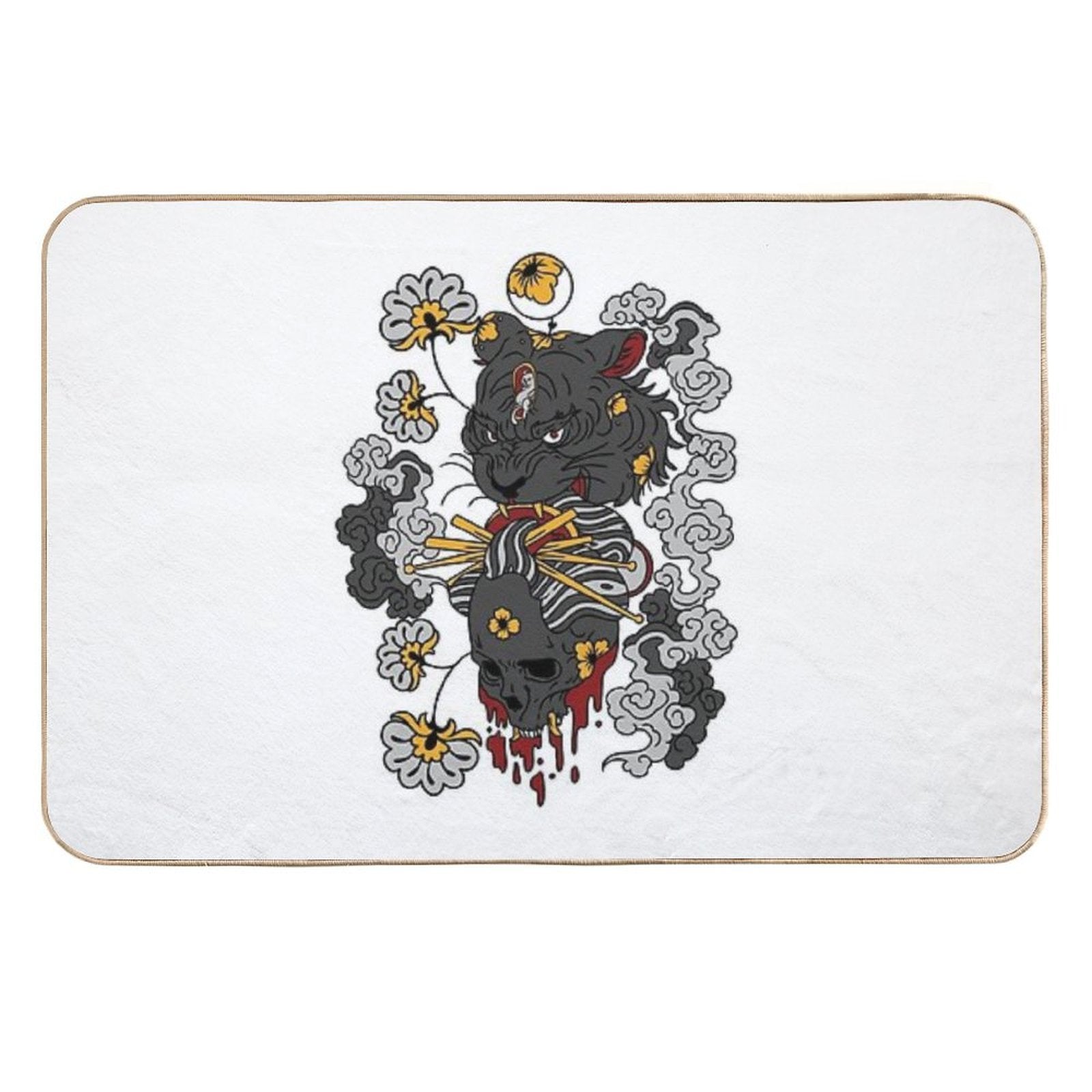 Tiger Dead Geisha  High-Traffic Bath Mat
