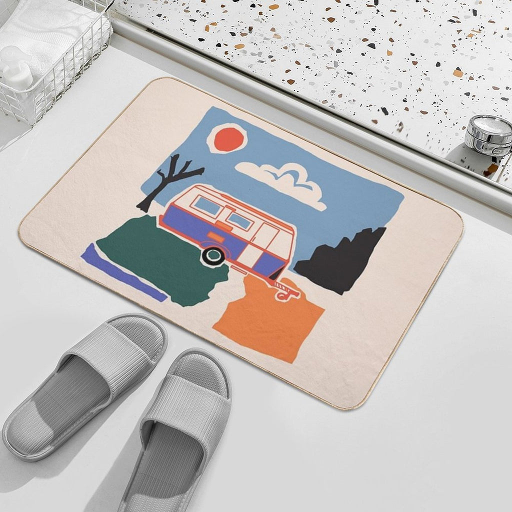 Retro Vintage Caravan  Versatile Bath Mat