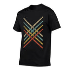 Retro Vintage Drummer 70s 80s Distressed Drum Sticks  Oversized Silhouette T-Shirt