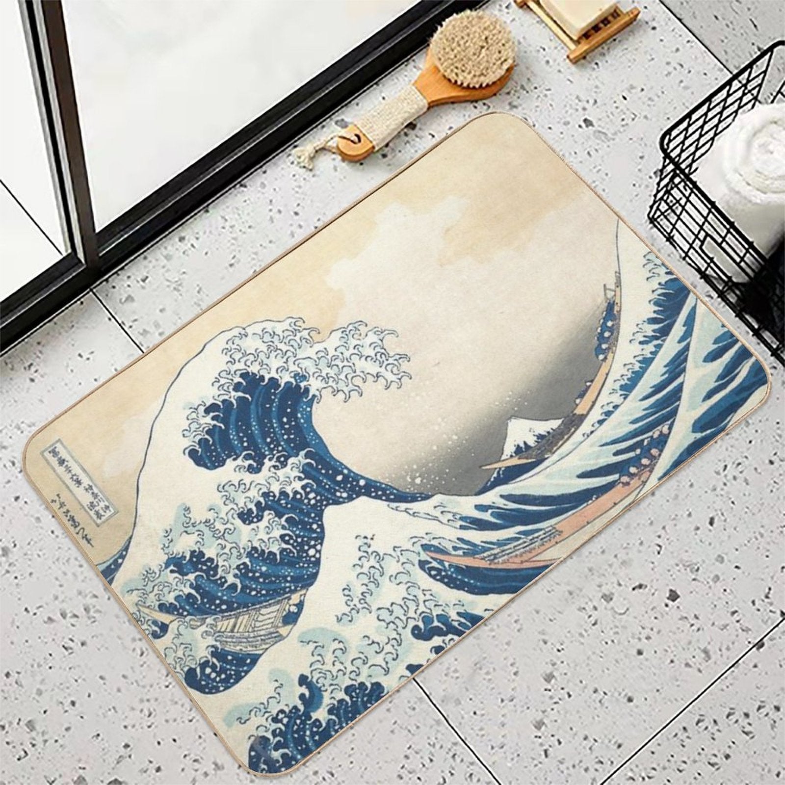 The Great Wave Off Kanagawa (High Resolution), Hokusai  Pet-Safe Bath Mat