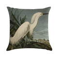 Snowy Heron Or White Egret from Audubon Birds of America Soft Multiple Sizes Throw Pillow