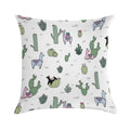 Cacti Llamas Soft Washable Throw Pillow