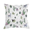 Cacti Llamas Soft Washable Throw Pillow