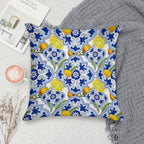 Summer,citrus,lemon Fruit Mosaic,Sicilian Style,tiles, Pattern Soft Washable Throw Pillow