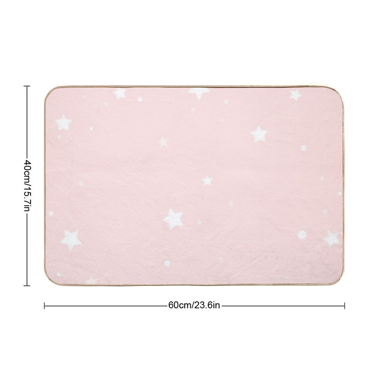 Pink Decorative Stars Seamless Pattern Design for Kids Room  Anti-Trip Bath Mat