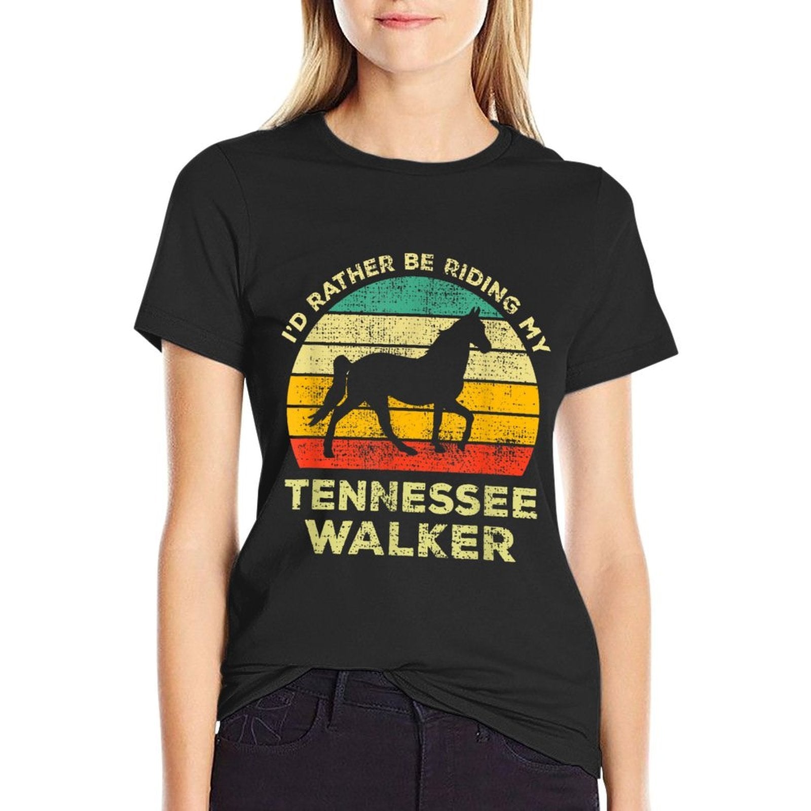 Id Rather Be With My Tennessee Walking Horse Vintage Gift  Slim-fit Cut T-Shirt
