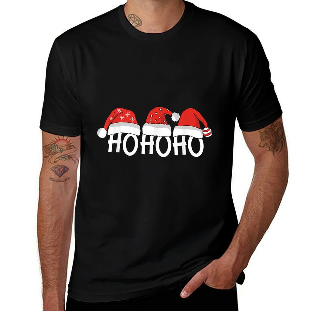 Ho Ho Ho Christmas  Heathered Texture T-Shirt