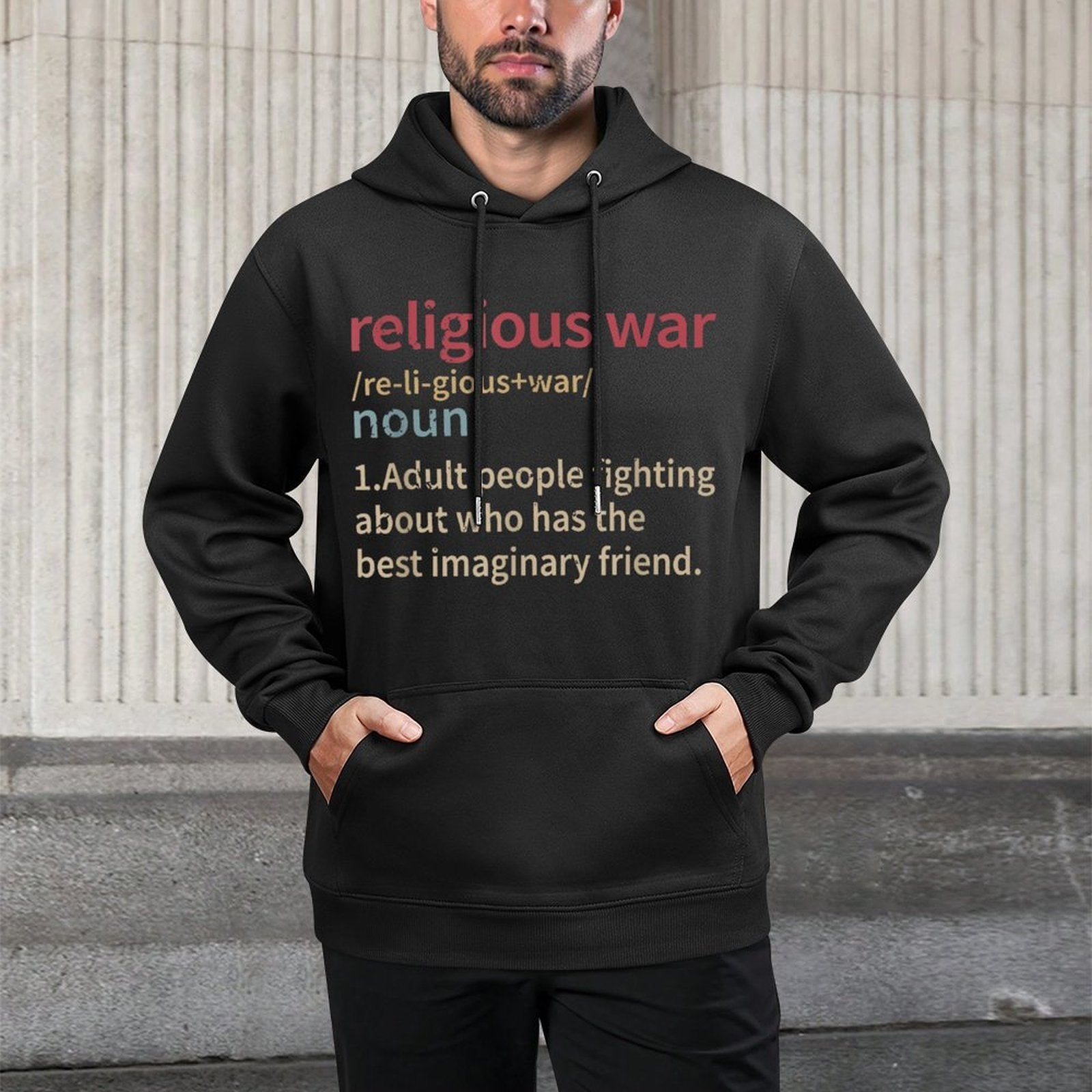 Vintage Religious War Definition Anti-religious Activist Versatile Streetwear Hoodie