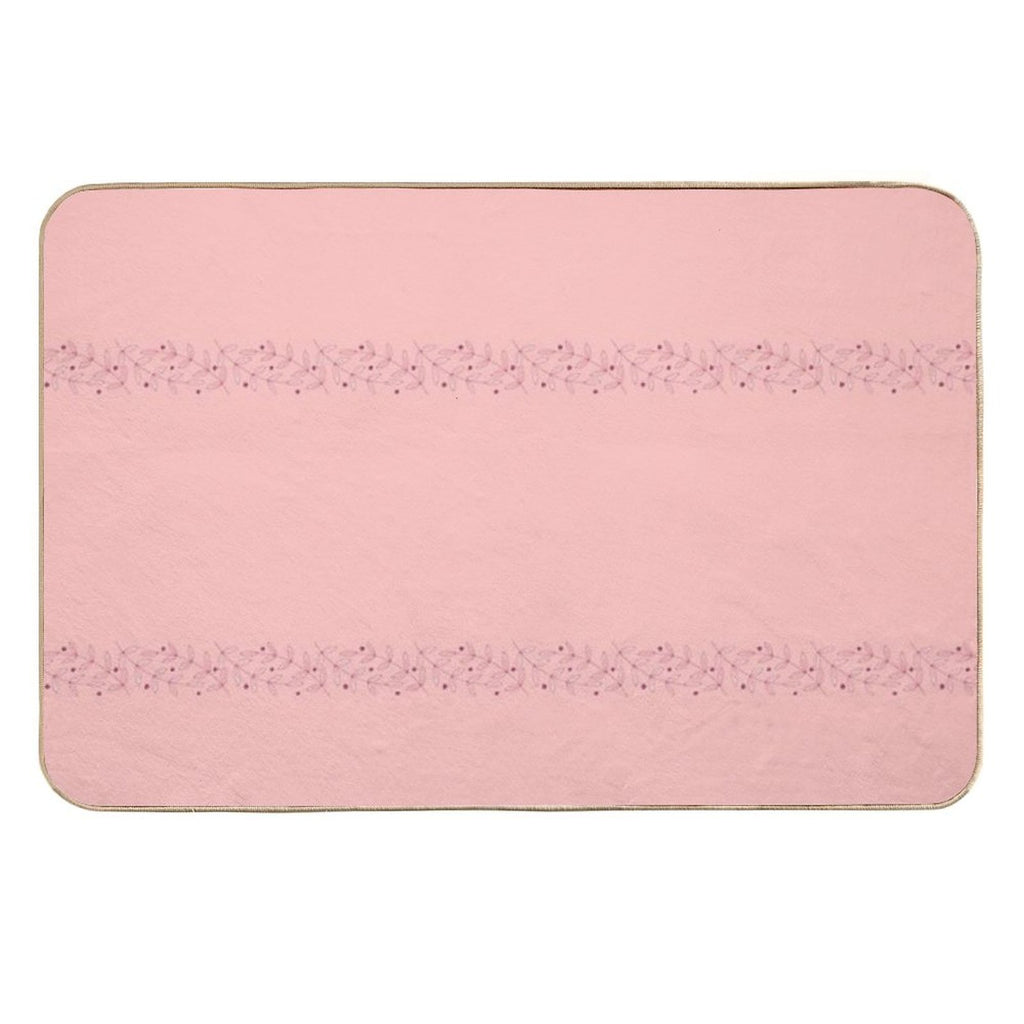 Aleiah Flower Collection Spring Seamless Border Surface Pattern  Pet-Safe Bath Mat