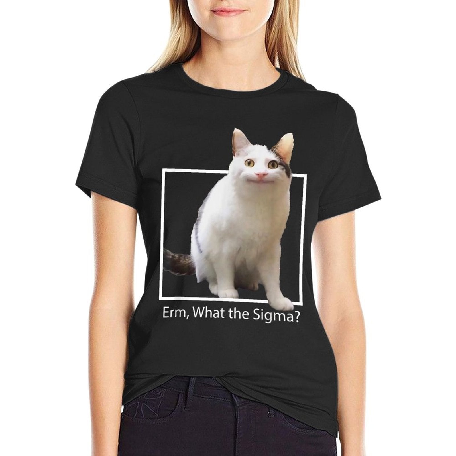 Funny Cat Meme Quote Erm What Sigma For Men Women Cool Sigma  Stretchy T-Shirt