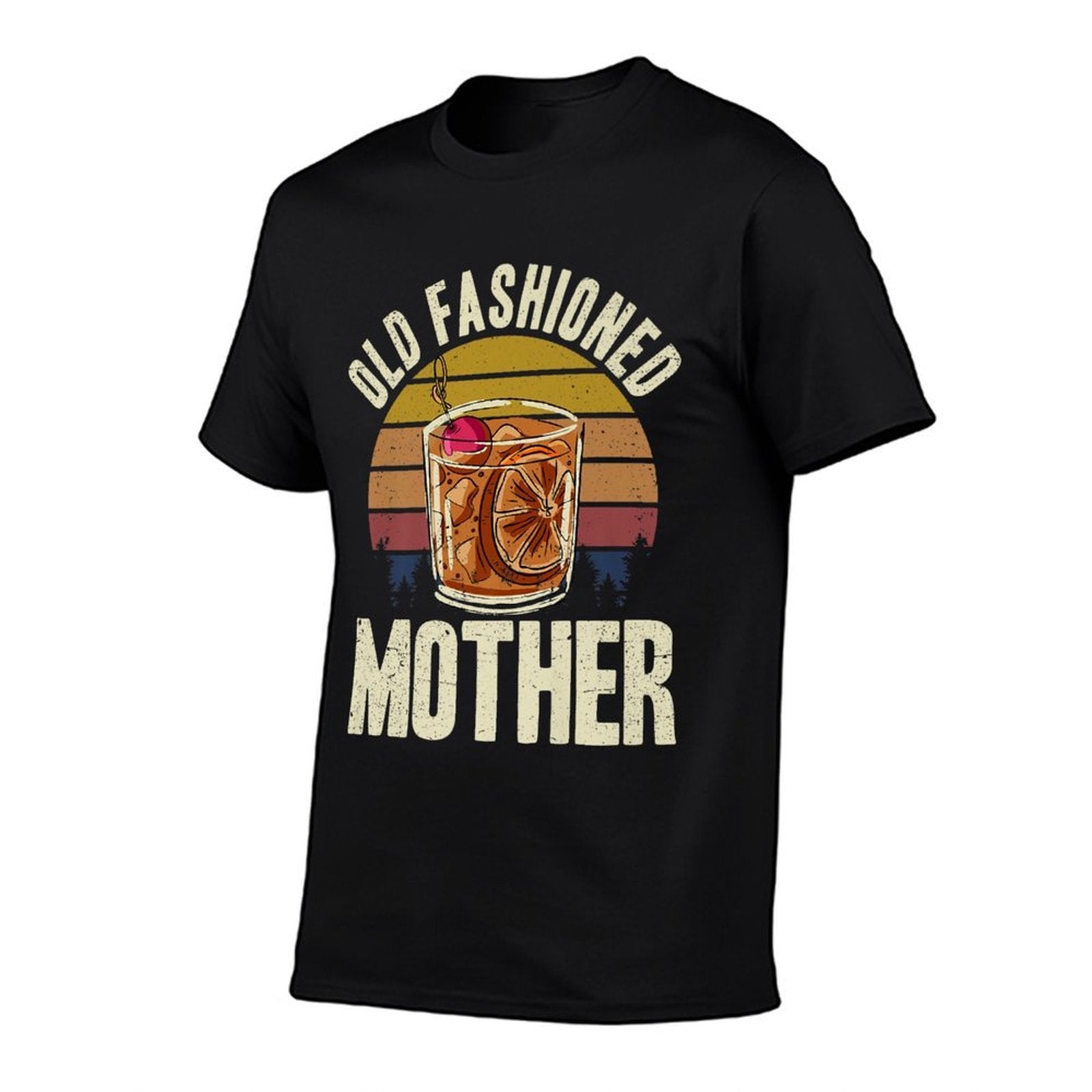 Old Fashioned Mother Bourbon Drinker Whiskey Mom Mothers Day Premium  Trendy Pattern T-Shirt