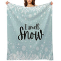 I Smell Snow Wrinkle-free Throw Blanket
