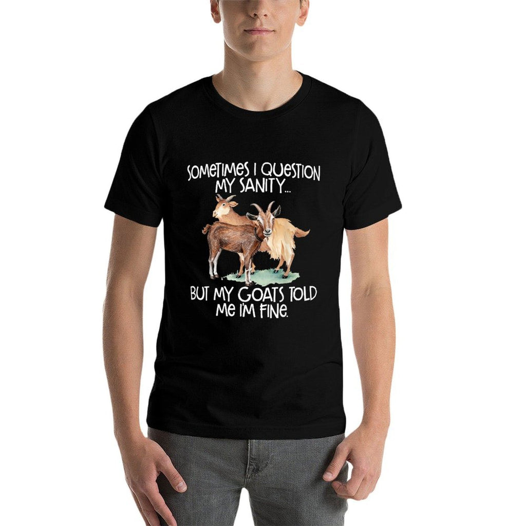 Funny Goat Tee for Crazy People Who Speak with Goats  Oversized Silhouette T-Shirt