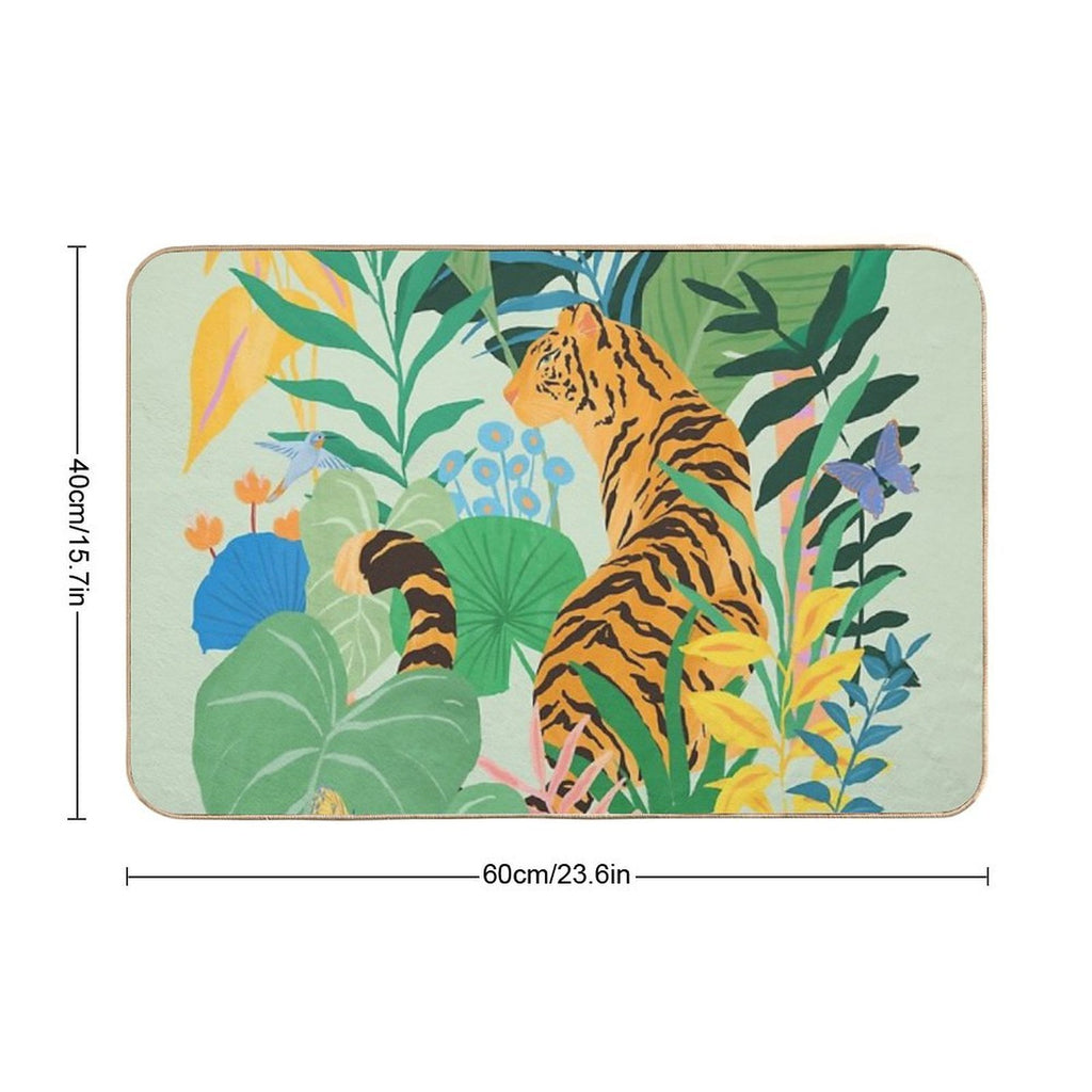 Tiger in Jungle  Eco-Friendly Bath Mat