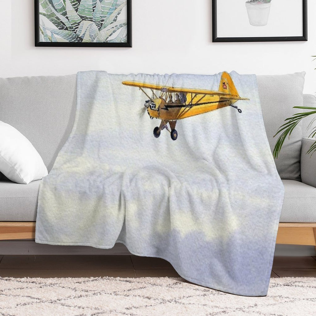 Piper J-3 Cub Wrinkle-free Throw Blanket