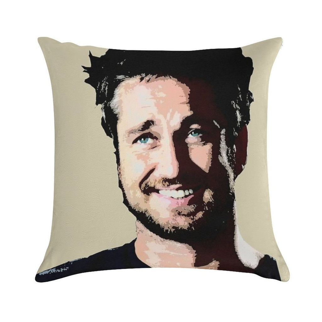 Gerard Butler Coloured Soft Reinforced Edging Throw Pillow