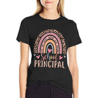 School Principal Rainbow Leopard Funny School Principal  Vintage-inspired T-Shirt