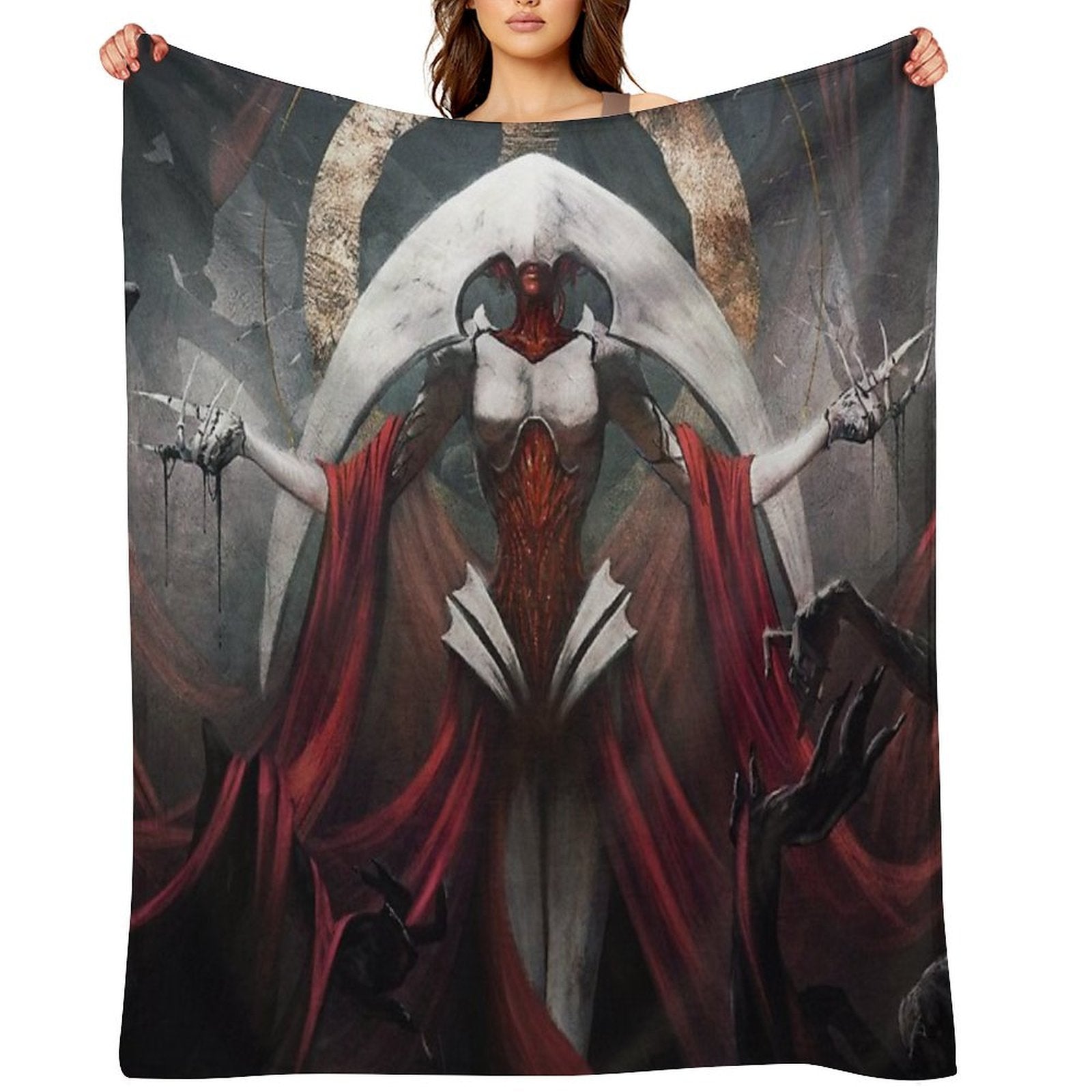 Elesh Norn (Portrait Version) Travel-friendly Throw Blanket