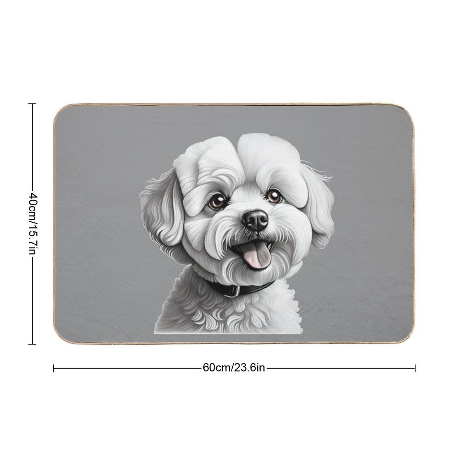 Bichon Frise Dog  Stain-Proof Bath Mat