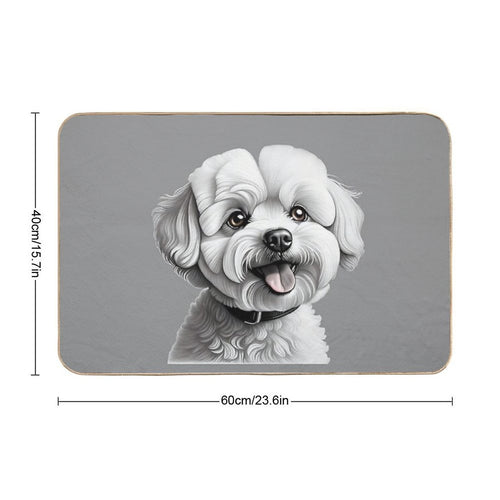 Bichon Frise Dog  Stain-Proof Bath Mat