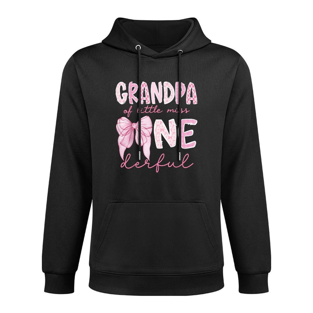 Grandpa of Little Miss Onederful 1St Birthday Girl Coquette Cotton-Polyester Blend Hoodie