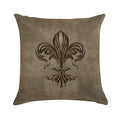 Vintage Fleur-de-lis Sepia Soft Reinforced Edging Throw Pillow