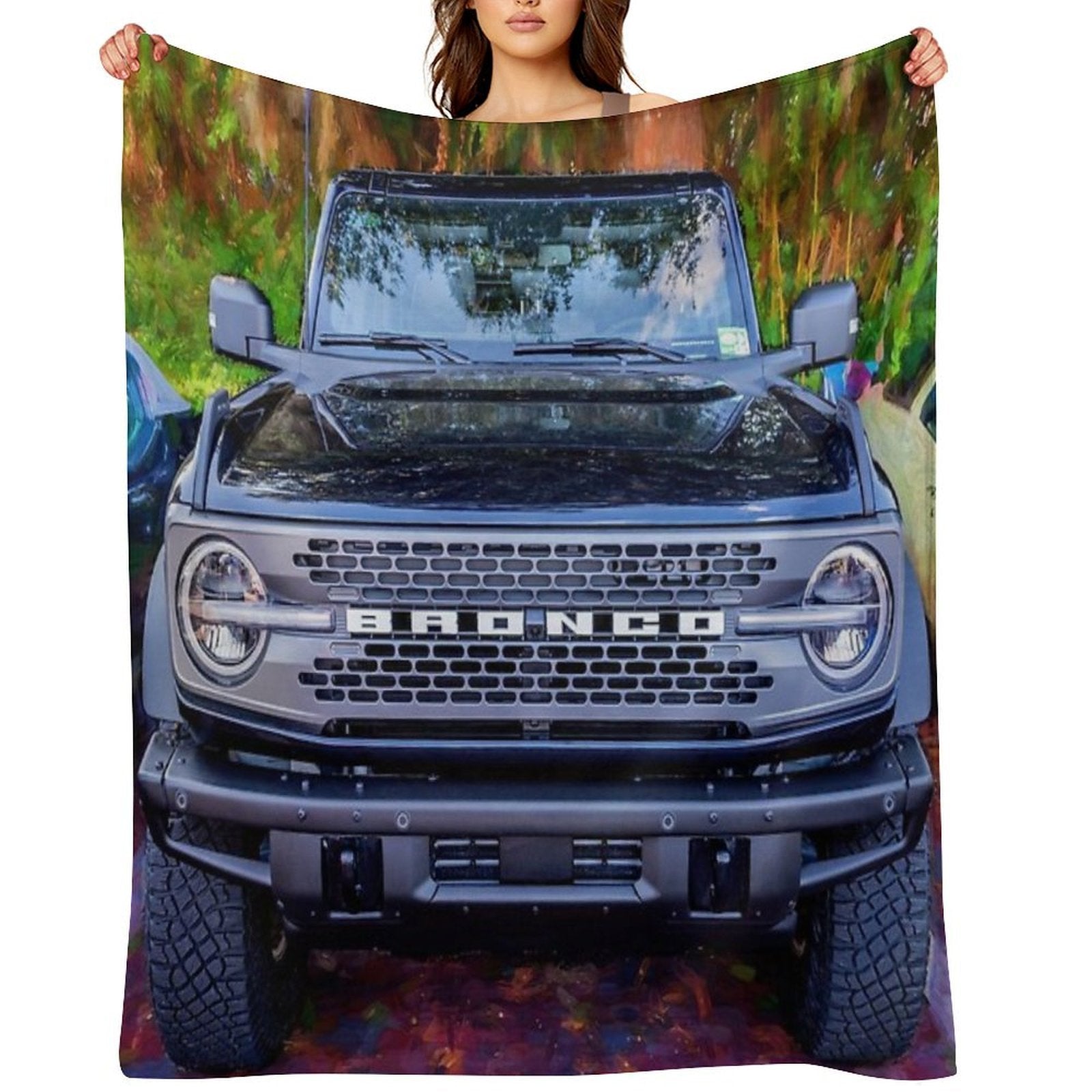 2022 Black Ford Bronco Shrink-resistant Throw Blanket