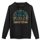 Retro Birthdays For Men And Women 2025 HH 16 Year Old Gifts Vintage 2009 Limited Edition 16th Birthday Unisex-Kids Black Small C Breathable Fabric Hoodie