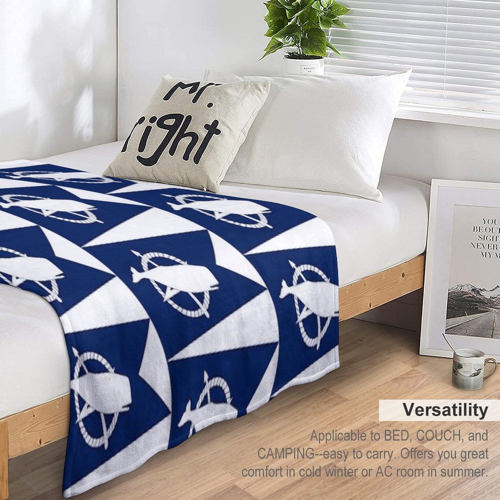 Flag of Nantucket, Massachusetts Plush Throw Blanket