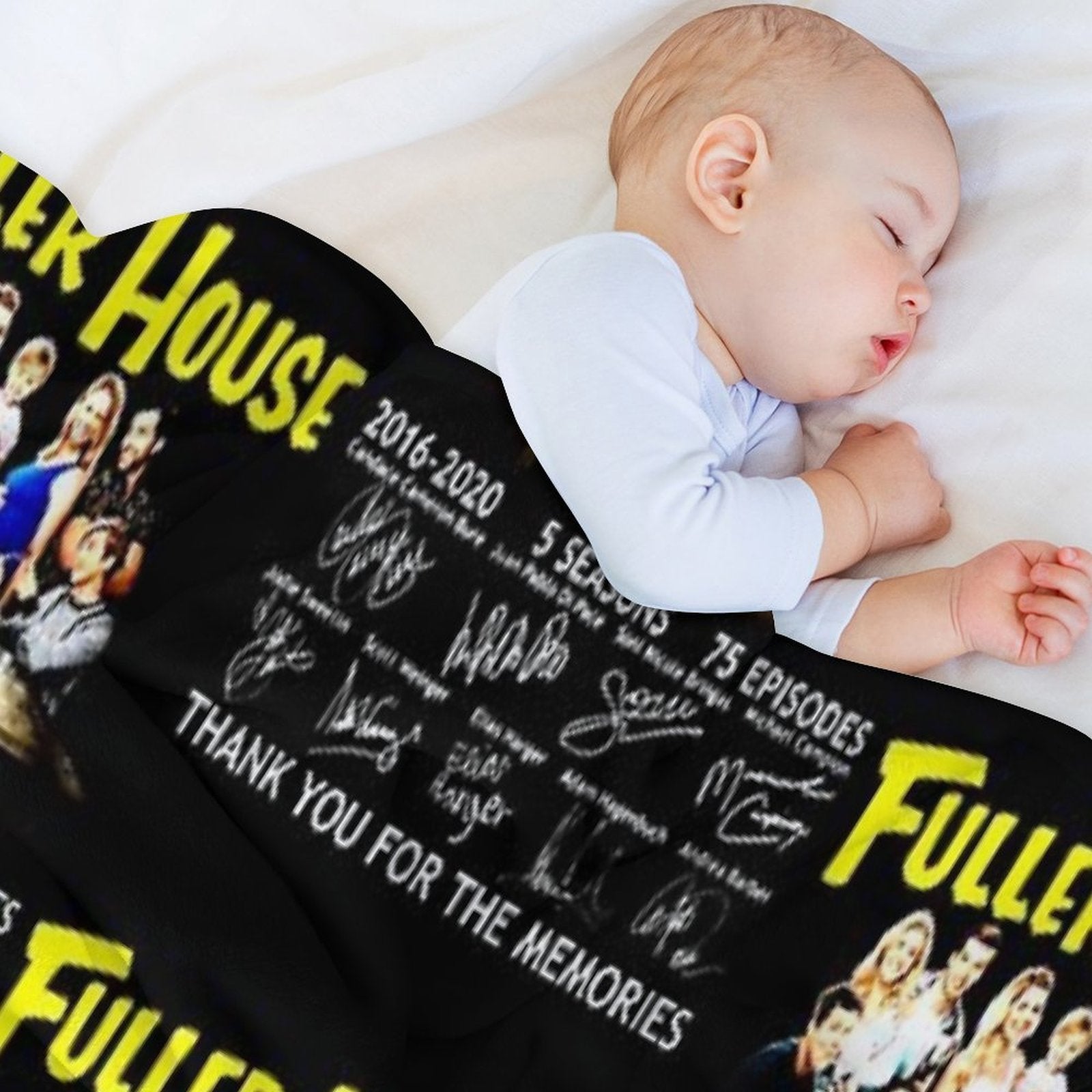 Fuller House All Cast Signed 2016-2020 5 Seasons Thank You for The Memories Eco-conscious Throw Blanket