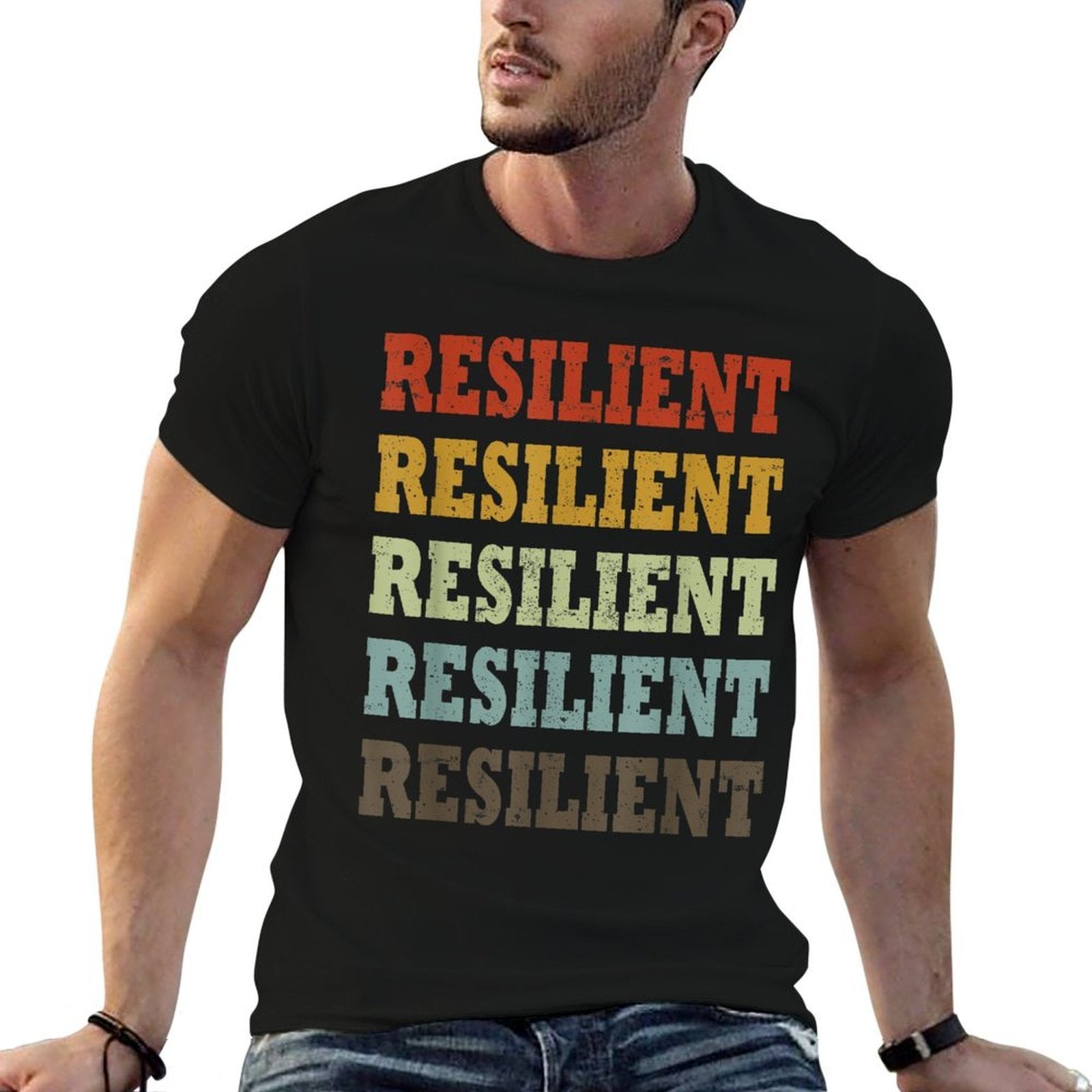 Resilient Retro Vintage  Fade-proof Color T-Shirt