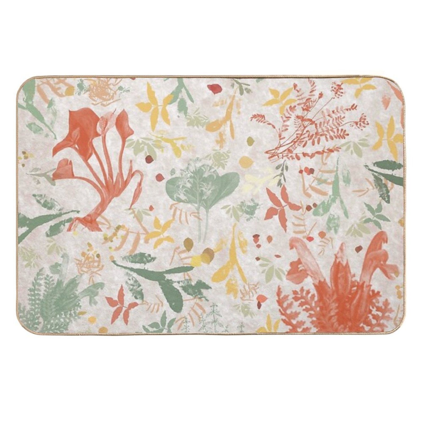 Vintage Floras - Ft. Retro Colors - Environmental Pattern  Eco-Friendly Bath Mat