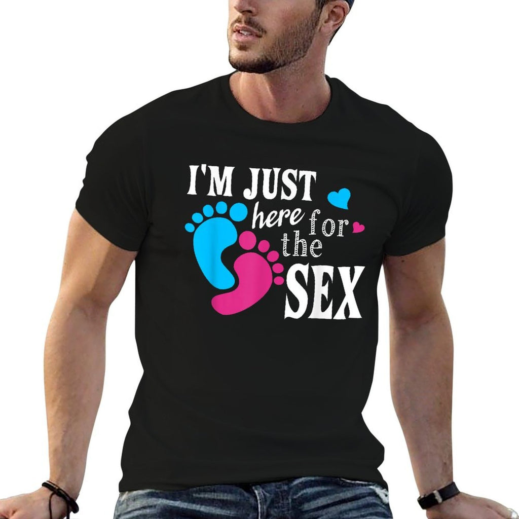 Im Just Here For The Sex Funny Gender Reveal Party  Oversized Silhouette T-Shirt