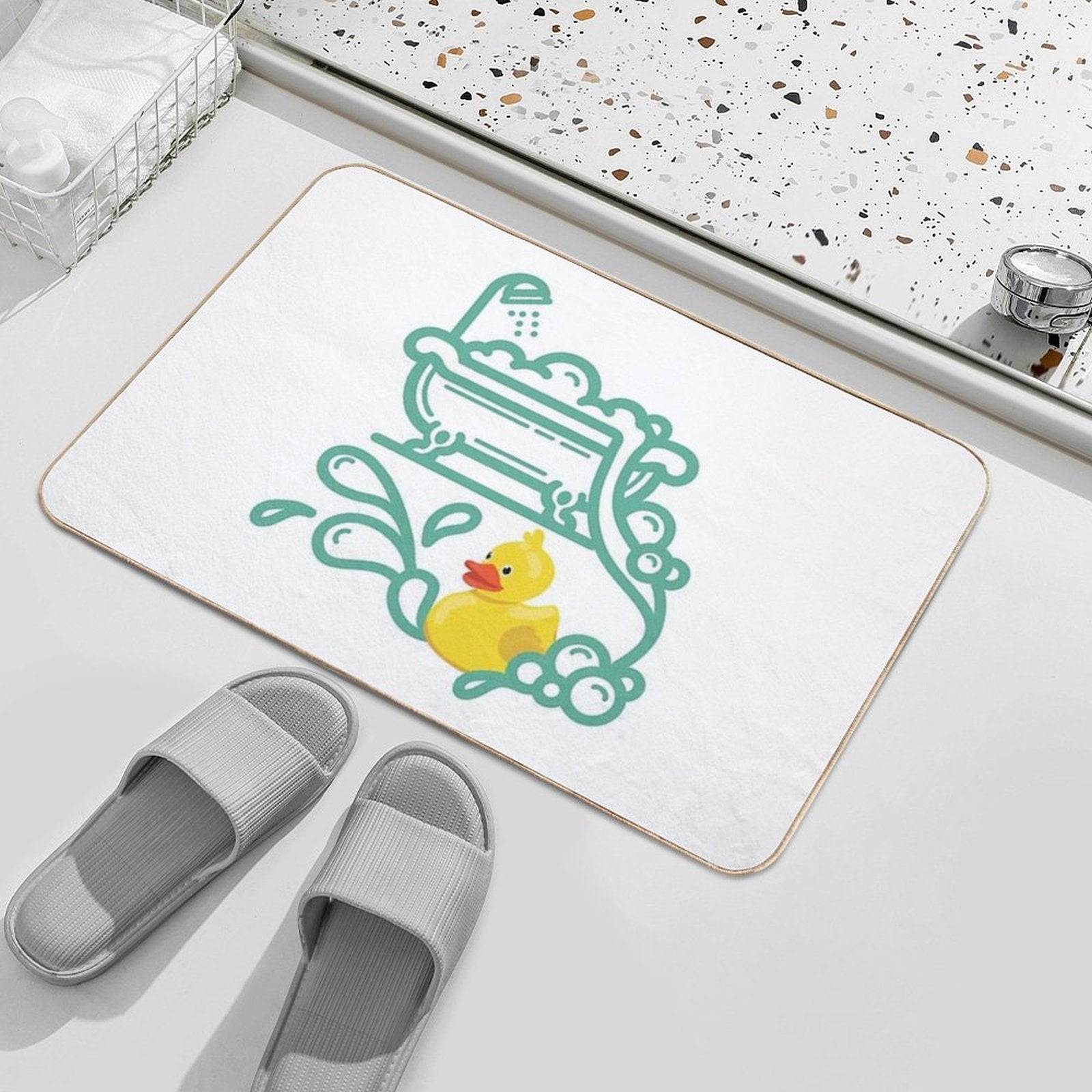 CUTE RUBBER DUCK SPLISH SPLASH BATH TIME  Slip-Resistant Bath Mat