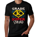 Grade K Super Squad Superhero Kindergarten Teacher Team Men Women Girls Kids  Breathable T-Shirt