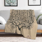 Cajal's Neurons Sketch Wrinkle-free Throw Blanket