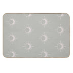 Cosmic Sun And Moon Design Soft Aesthetic In Muted Colors Pale Green  Pet-Safe Bath Mat