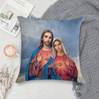 Twin Hearts Very Close Together - I (Jesus And Mary) Sky Background Soft Hidden Zipper Throw Pillow